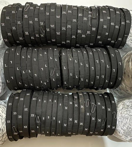Woven black size - label, tags